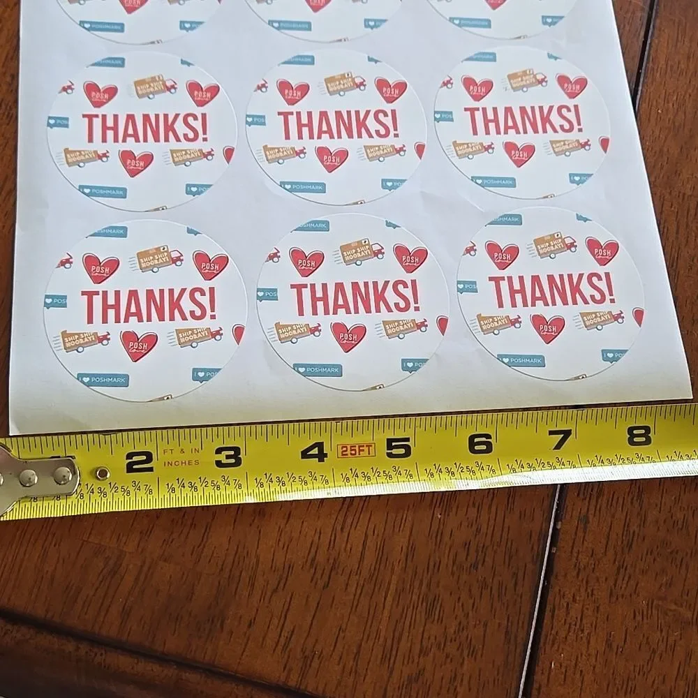 Thanks Stickers Sheet Poshmark Posh Swag Merch RARE big Sticker 1 Sheet 12 Indiv